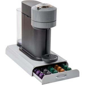 Mind Reader Nespresso Compatible Capsule Drawer, Countertop Organizer, Coffee Pod Holder, Storage, 9.25″L x 15″W x 2″H, Red(Gray)