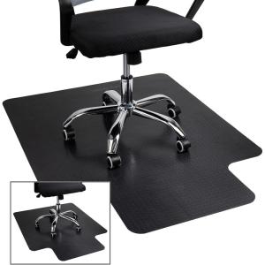 Mind Reader Office Chair Mat for Hardwood Floors, Under Desk Floor Protector, Rolling, PVC, 35.5″ L x 47.5″ W x 0.0625″ H, Black(Black)