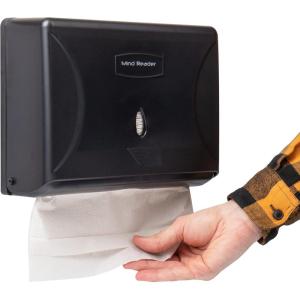 Mind Reader Paper Towel Dispenser, Tri-Fold Towel Holder, Restroom, Wall Mount, Bathroom, 10.25″L x 3.75″W x 8″H, Black(Black)