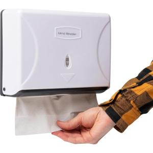 Mind Reader Paper Towel Dispenser, Tri-Fold Towel Holder, Restroom, Wall Mount, Bathroom, 10.25″L x 3.75″W x 8″H, Black(White)