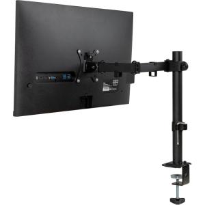 Mind Reader Single Monitor Desk Mount for 13–32 Inch Screens, Adjustable Tilt ±45°, Swivel ±90°, Rotate 180°, VESA 75×75/100×100, Holds up to 17.6 lbs, Cable Management, Quick Release, Black