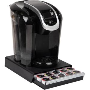 Mind Reader Single Serve Coffee Pod Drawer, 30 Pod Capacity, Countertop Organizer, 10.5″L x 12.75″W x 2.5″H, Red(Black)