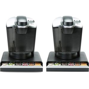 Mind Reader Single Serve Coffee Pod Drawer, Set of 2, 36 Pod Capacity, Countertop Organizer, 12.75″ L x 13″ W x 3″ H, Black(Black)
