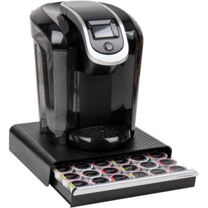 Mind Reader Single Serve Coffee Pod Drawer for 36 Pods, Countertop Organizer, Coffee Station Base, Black(36 Pod Capacity (Pack of 6))