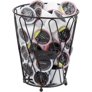 Mind Reader Single Serve Coffee Pod Storage, 30 Coffee Pod Capacity, Countertop Organizer, Metal, 7″ L x 7″ W x 8.5″ H, Black