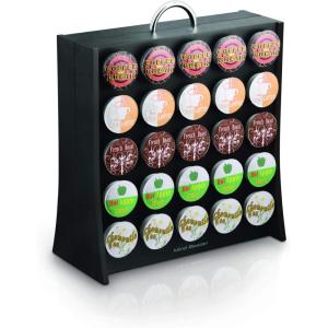 Mind Reader Single Serve Coffee Pod Storage, 50 Coffee Pod Capacity, Countertop, Double-Sided, 12″L x 4″W x 14″H, Black