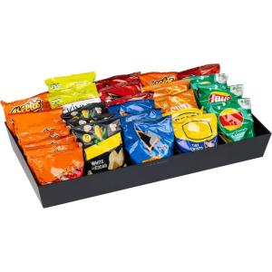 Mind Reader Snack Tray, Countertop Organizer, Snack Tray, Pantry, Breakroom, Kitchen, 24″L x 12″W x 3.25″H, Black(Black)