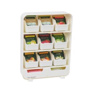 Mind Reader Tea Bag Organizer, Tea Station Organizer, Countertop Storage, Kitchen, Plastic, 10.25″L x 3.25″W x 13.75″H, White