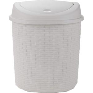 Mind Reader Trash Can, 5.5L (1.5 gal) Capacity, Bathroom Decor, Hands Free Lid, Square, 7.75″ L x 7.75″ W x 11″ H, Ivory(Ivory)