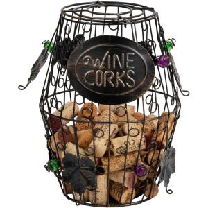 Mind Reader Wine Glass and Bottle Stakes, Vacation Essentials, Beach, Wine Holder, Metal, 3.5″L x 3.5″W x 19″H, 5 Pcs, Silver(Black)