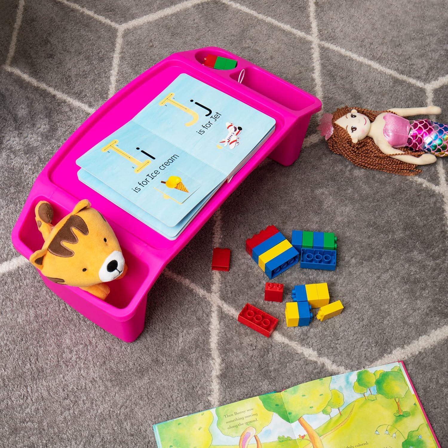 imageMind Reader Kids Lap Desk Activity Tray Drawing Stackable Classroom Portable Plastic 2225 L x 1075 W x 85 H Pink
