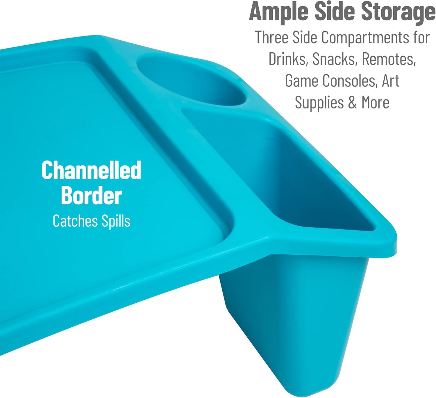 imageMind Reader Kids Lap Desk Activity Tray Drawing Stackable Portable Plastic 2225 L x 1075 W x 85 H BlueBlue