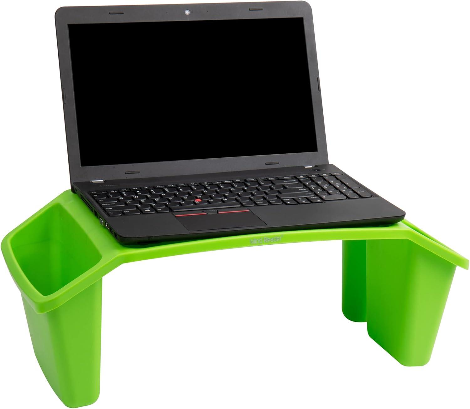 imageMind Reader Kids Lap Desk Portable Activity Tray with Side Storage Stackable Plastic Desk for Drawing Snacks Study Set of 2 RedGreen