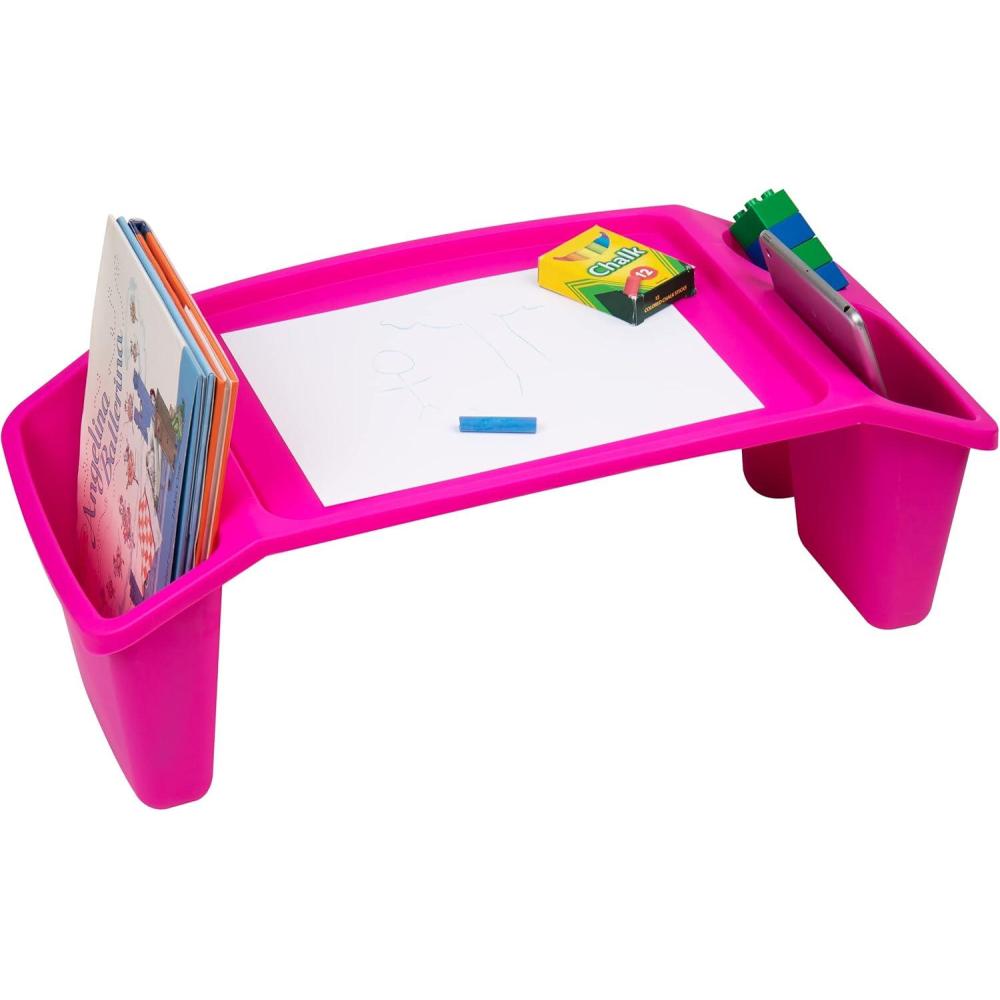 imageMind Reader Kids Lap Desk Activity Tray Drawing Stackable Classroom Portable Plastic 2225 L x 1075 W x 85 H Pink