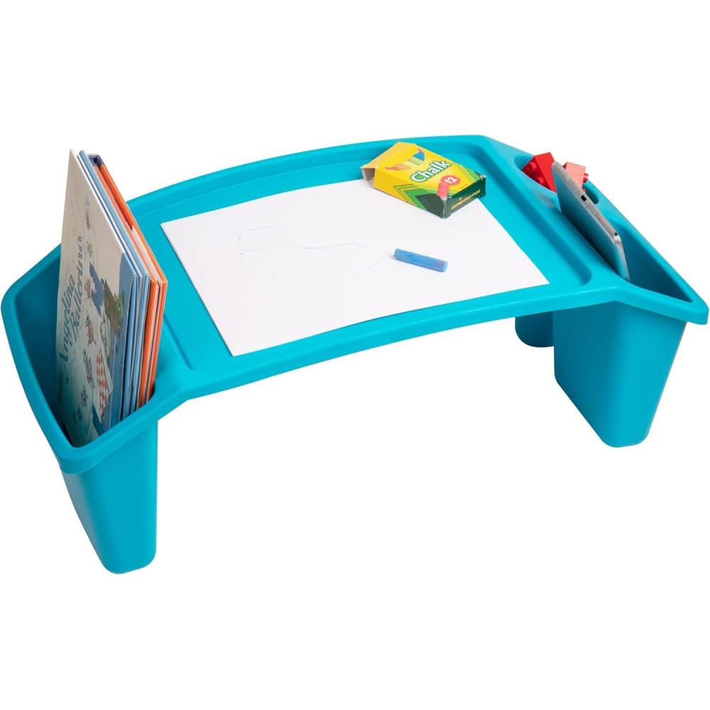 imageMind Reader Kids Lap Desk Activity Tray Drawing Stackable Portable Plastic 2225 L x 1075 W x 85 H BlueBlue