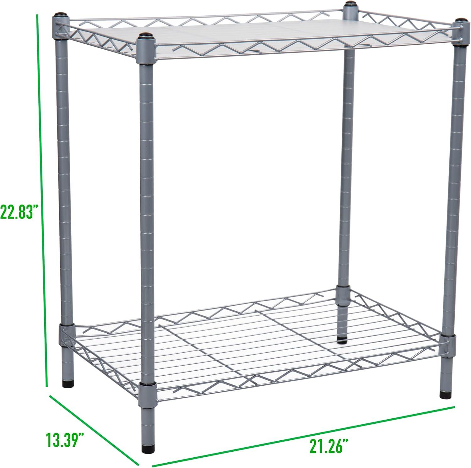 imageMind Reader Microwave Shelf Storage Shelves Countertop Organizer Kitchen Rack Metal 2275L x 1325W x 2125H Silver
