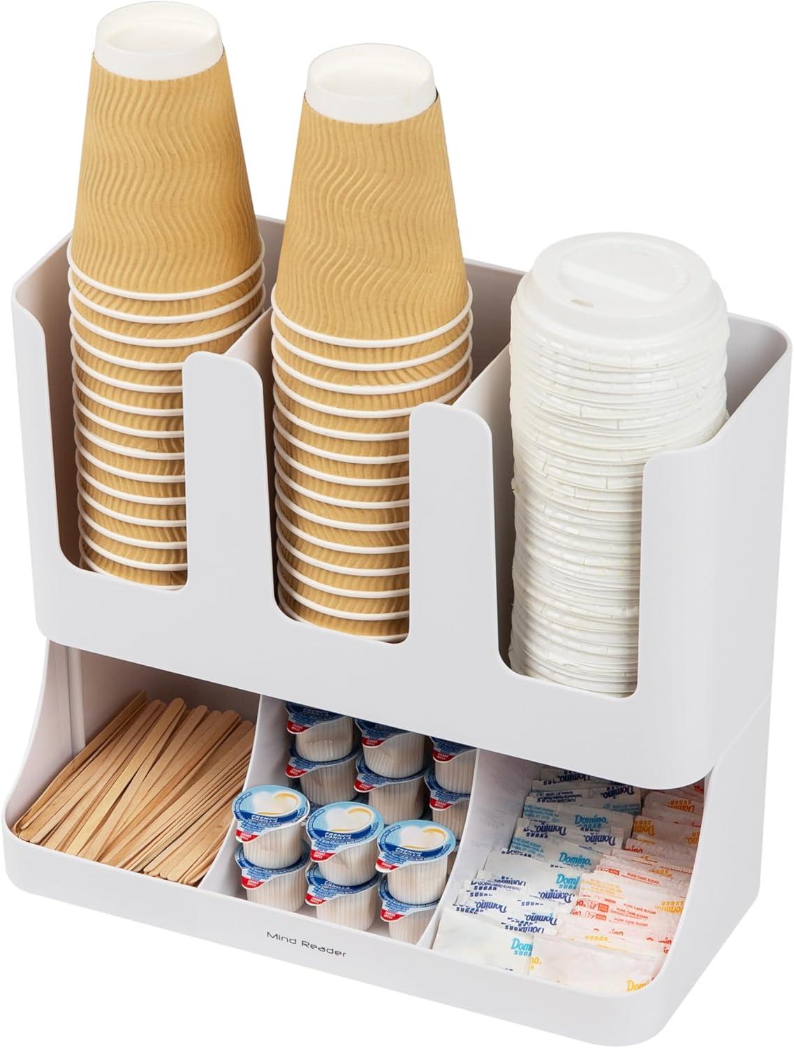 imageMind Reader Multipurpose Countertop Organizer Office Breakroom and Desktop Storage Metal Mesh Black 13 x 645 x 1125White