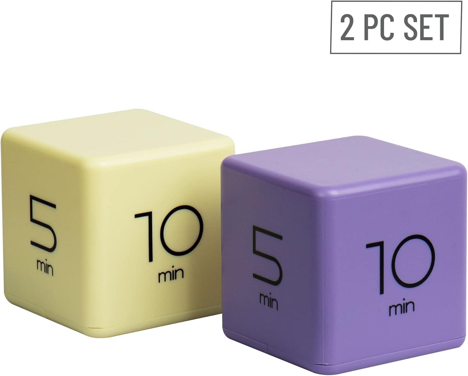imageMind Reader Productivity Timer Kitchen Timer Egg Timer Kids Timer 255 L x 255 W x 255 H Set of 2 Lilac and YellowLilac and Yellow