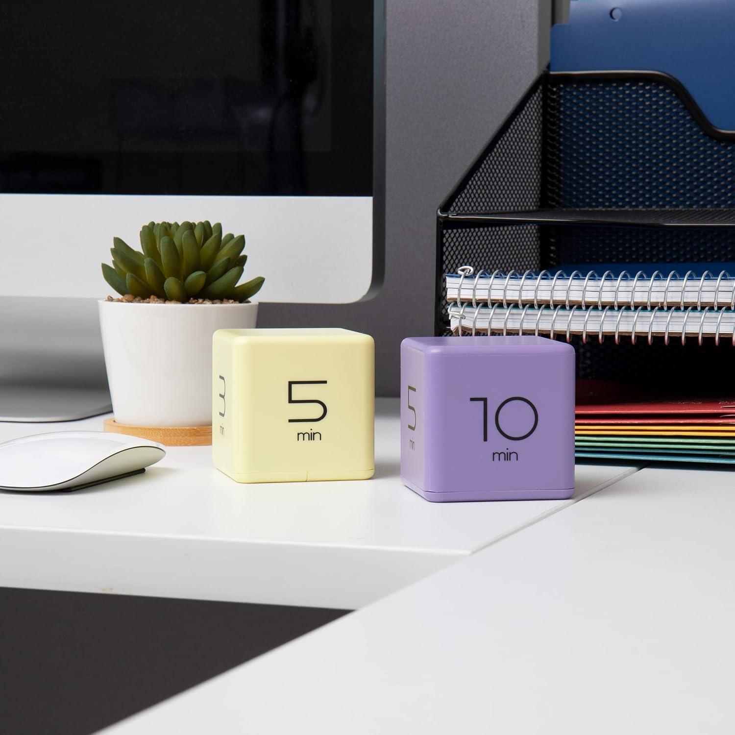 imageMind Reader Productivity Timer Kitchen Timer Egg Timer Kids Timer 255 L x 255 W x 255 H Set of 2 Lilac and YellowLilac and Yellow