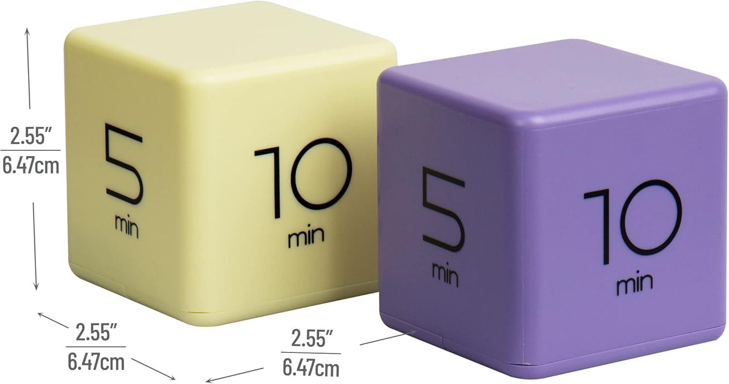 imageMind Reader Productivity Timer Kitchen Timer Egg Timer Kids Timer 255 L x 255 W x 255 H Set of 2 Lilac and YellowLilac and Yellow
