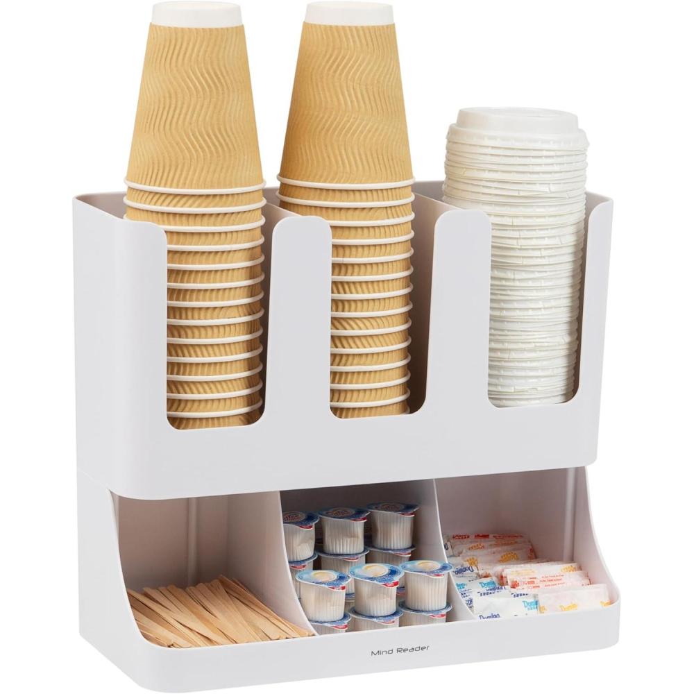 imageMind Reader Multipurpose Countertop Organizer Office Breakroom and Desktop Storage Metal Mesh Black 13 x 645 x 1125White