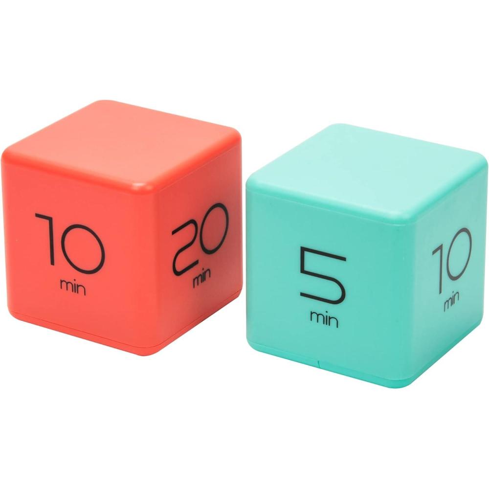 imageMind Reader Productivity Timer Kitchen Timer Egg Timer Kids Timer Digital Cube Plastic 255 L x 255 W x 255 H WhiteRed and Green