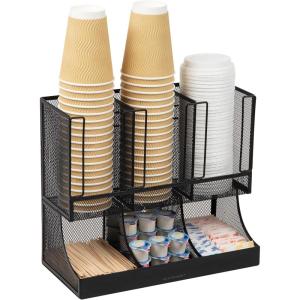 Mind Reader Multipurpose Countertop Organizer, Office Breakroom and Desktop Storage, Metal Mesh, Black, 13″ x 6.45″ x 11.25″(Black Mesh)