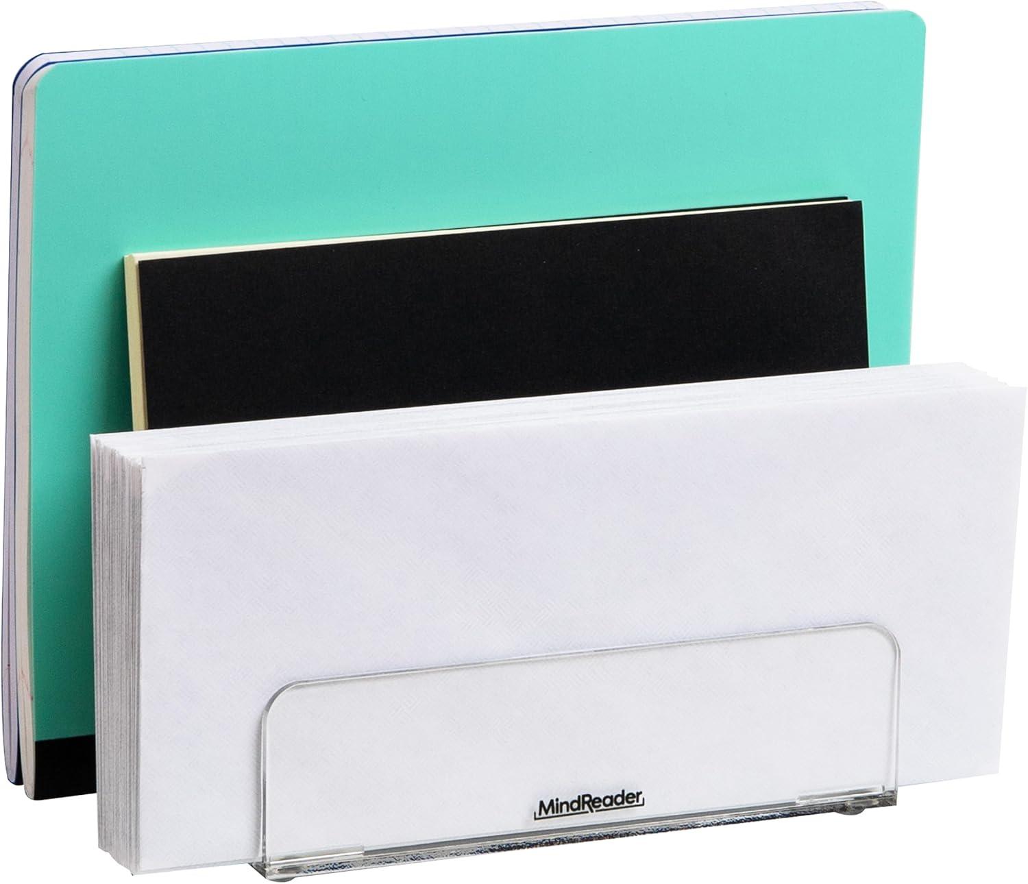 imageMind Reader 3Piece Desk Organizer Set Pen Holder Photo Frame and Sticky Note Tray Desktop Organization Office Acrylic ClearClear