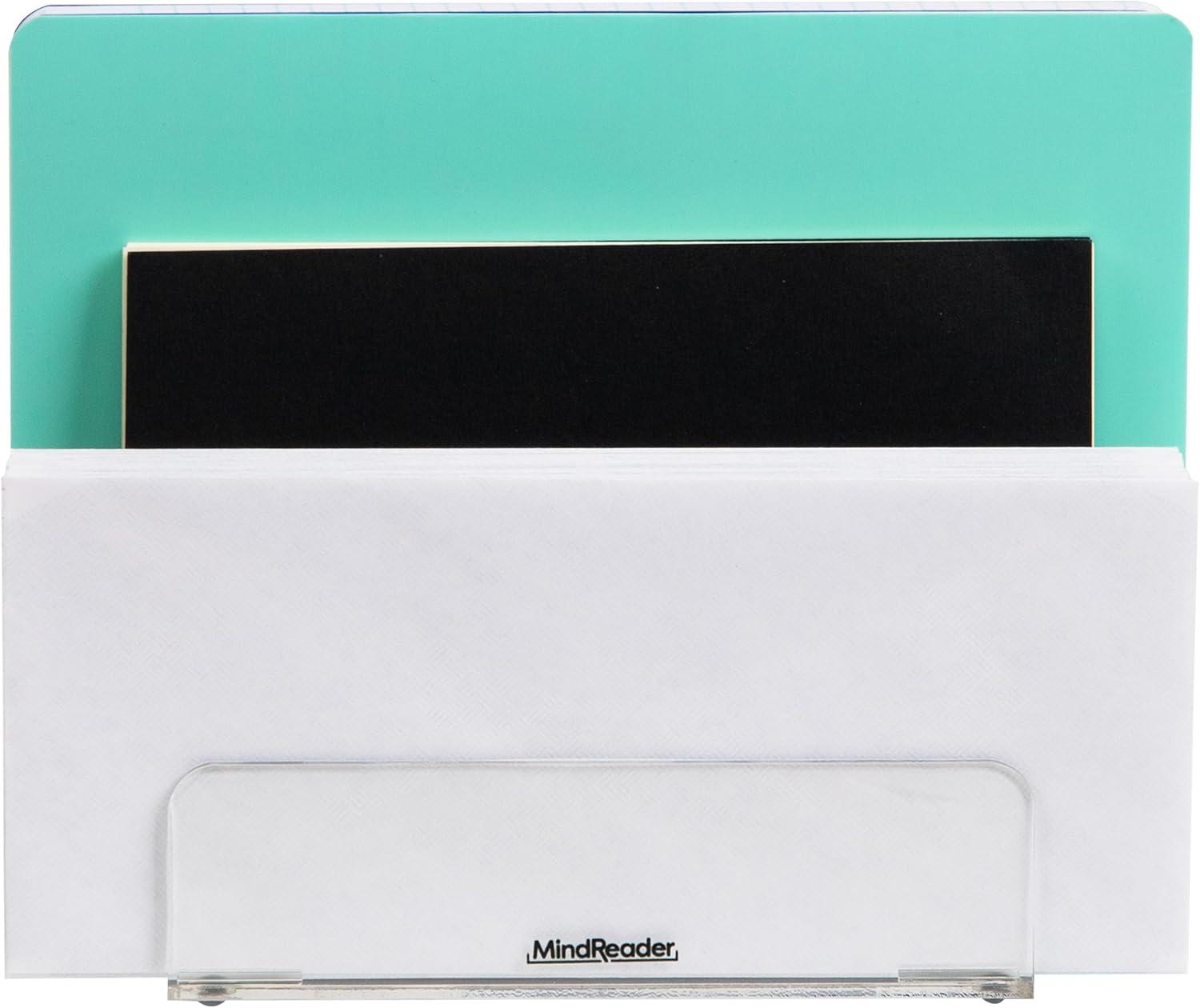 imageMind Reader 3Piece Desk Organizer Set Pen Holder Photo Frame and Sticky Note Tray Desktop Organization Office Acrylic ClearClear