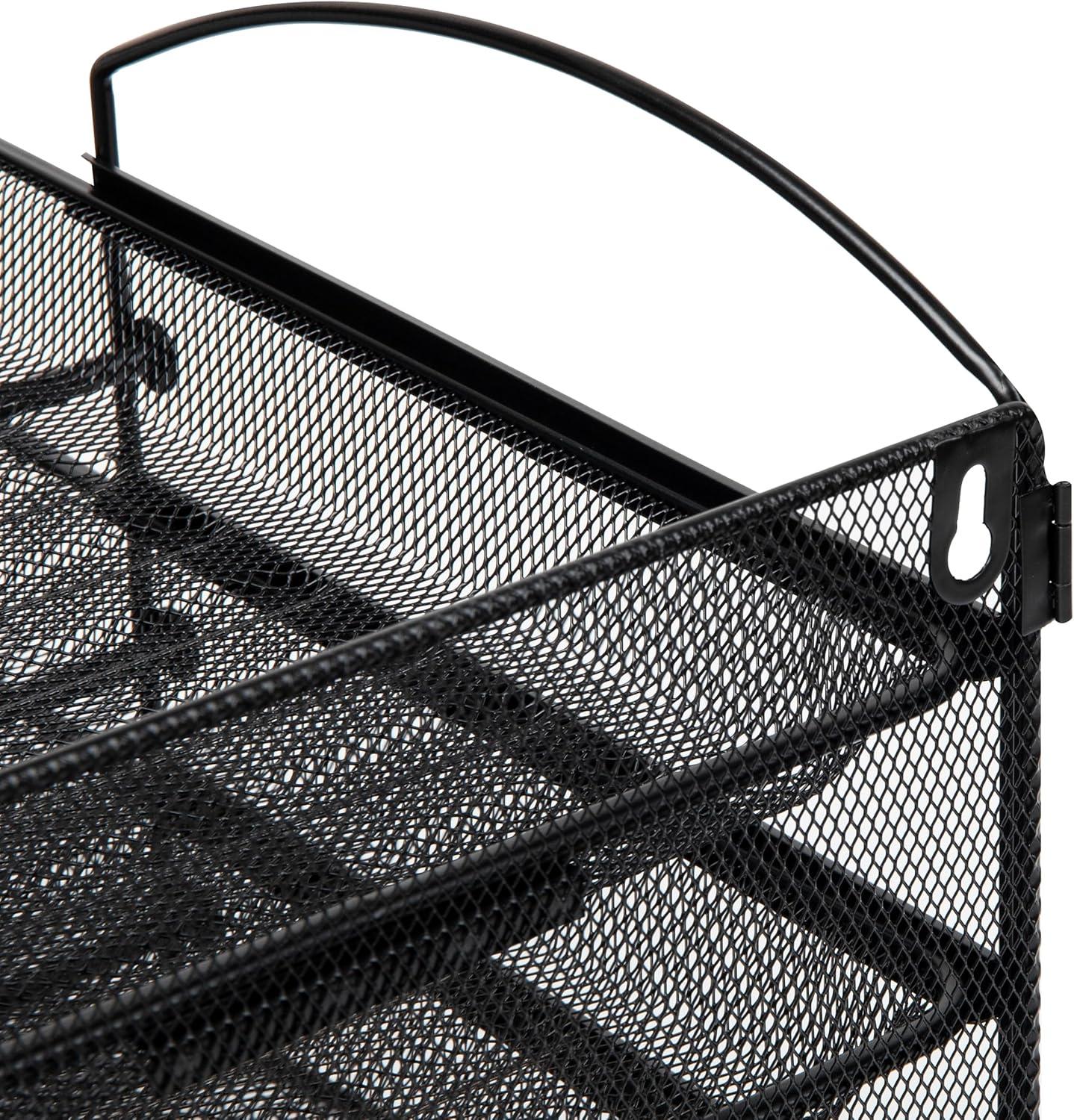 imageMind Reader 3Tier Paper Tray File Storage Desktop Organizer Wall Mountable File Organization Metal Mesh Black3Tier