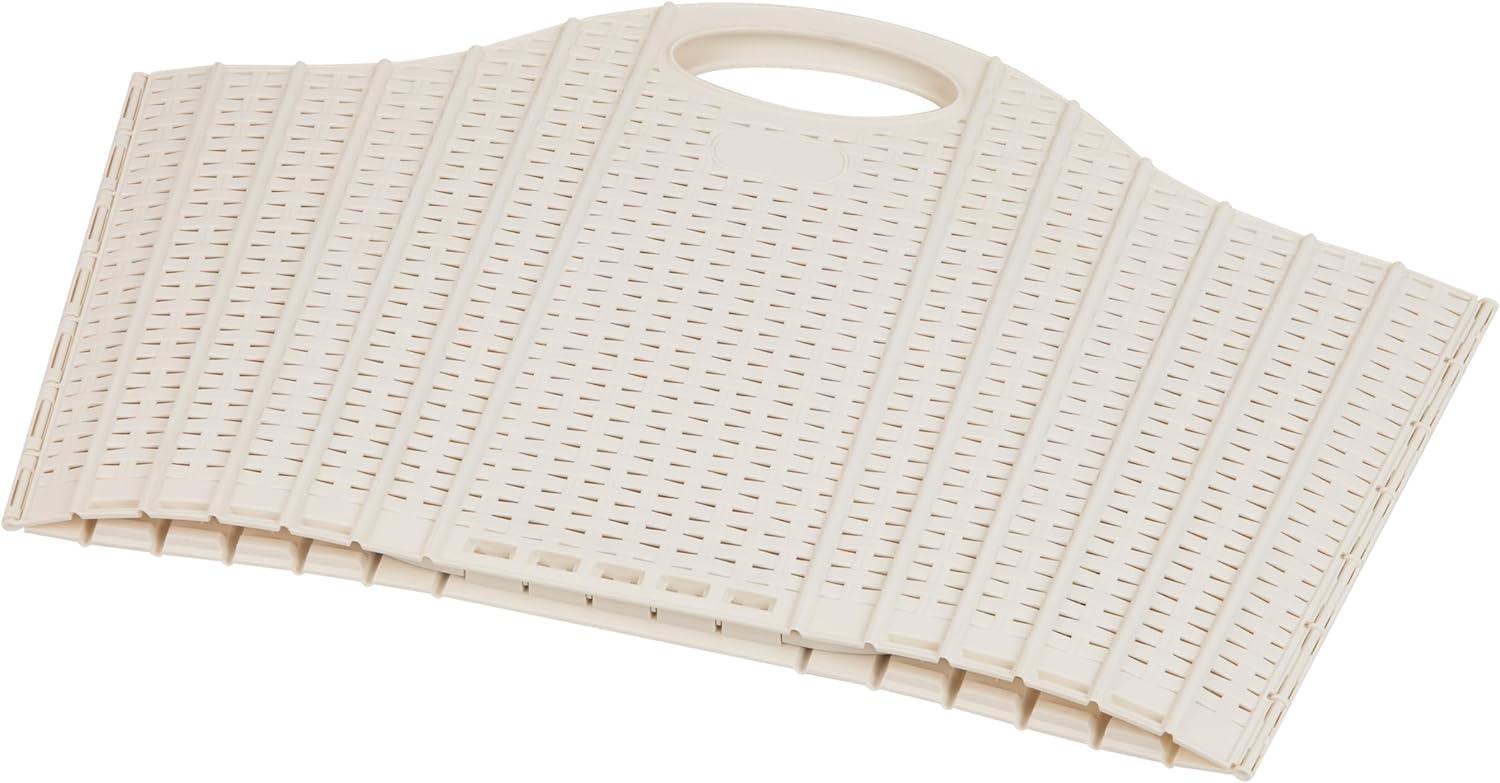 imageMind Reader 40L Collapsible Laundry Hamper Clothes Basket Premium Wicker Design Plastic 215L x 15W x 1525H Ivory