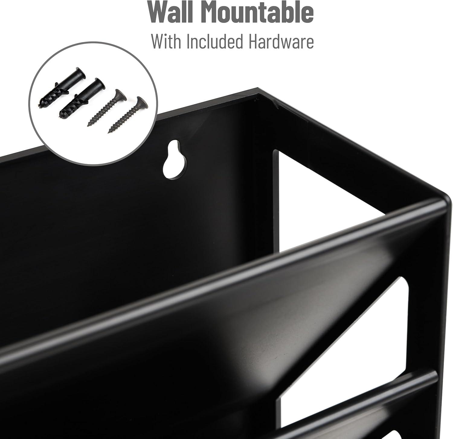 imageMind Reader 5Tier Vertical File Storage Desktop Organizer Wall Mount Office Plastic 13L x 425W x 16H GrayBlack