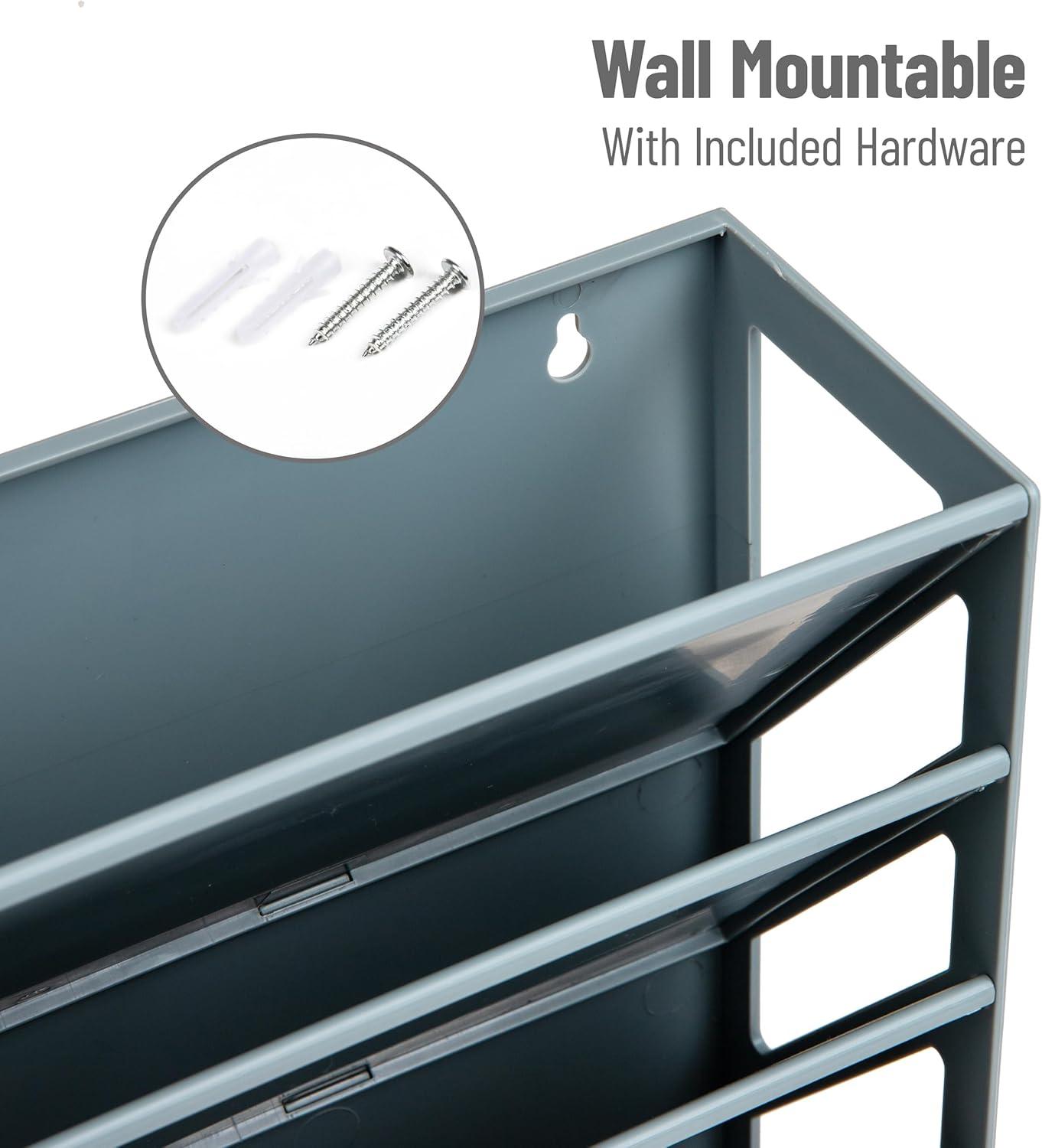 imageMind Reader 5Tier Vertical File Storage Desktop Organizer Wall Mount Office Plastic 13L x 425W x 16H GrayGray
