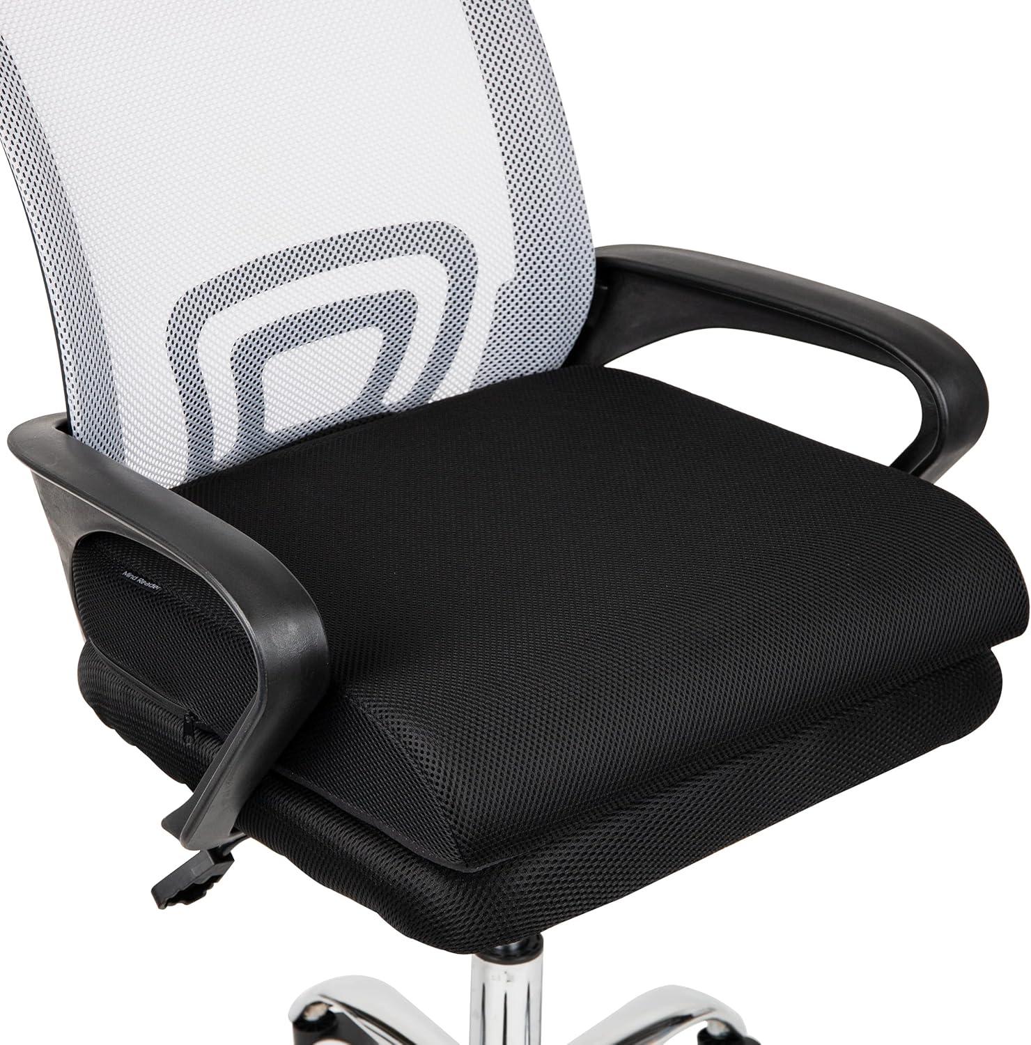 imageMind Reader AirCloud Seat Cushion Ergonomic Support for Posture Pressure Relief and Pain Reduction Portable with Washable Cover Memory Foam GrayClassic Black