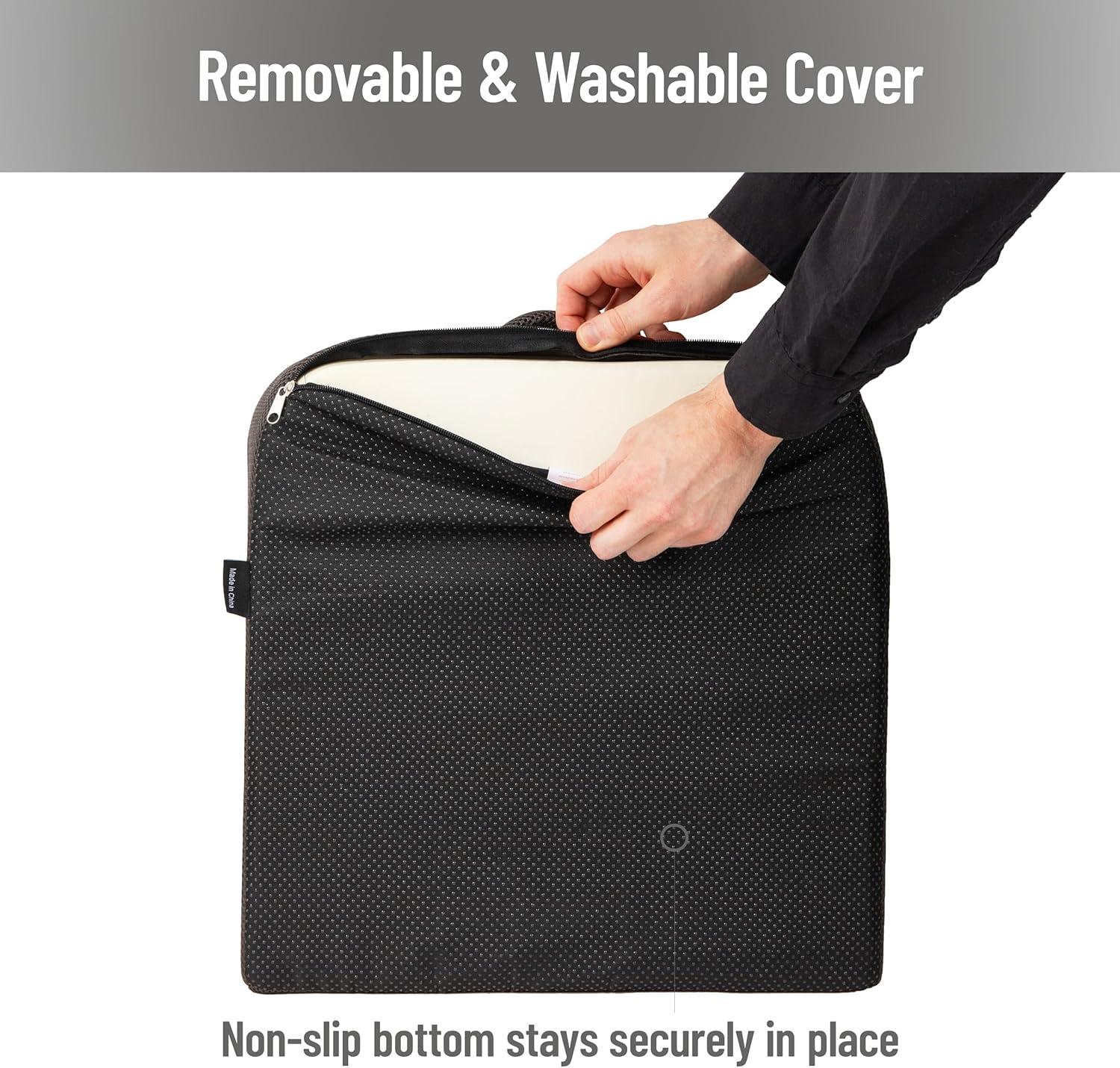 imageMind Reader AirCloud Seat Cushion Ergonomic Support for Posture Pressure Relief and Pain Reduction Portable with Washable Cover Memory Foam GrayGray