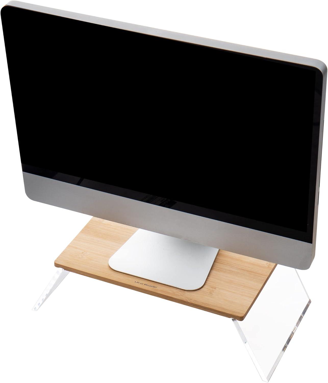 imageMind Reader Catch All Tray and Pen Cup Set Office Acrylic 675L x 675W x 15H 2 Pcs BrownMonitor Stand