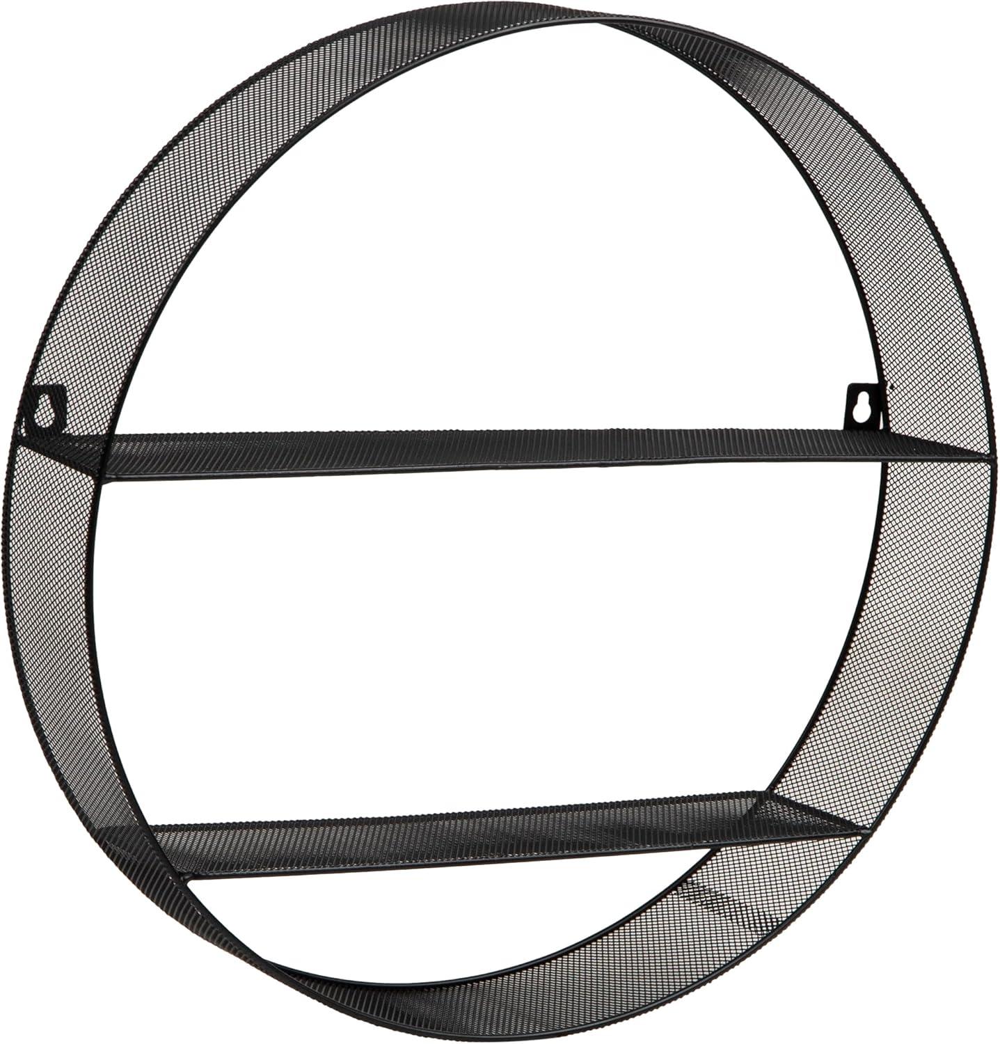 imageMind Reader Circular Floating Shelves Wall Decor Accent Shelf Office Bathroom Bamboo 18 L x 4 W x 18 H BrownBlack