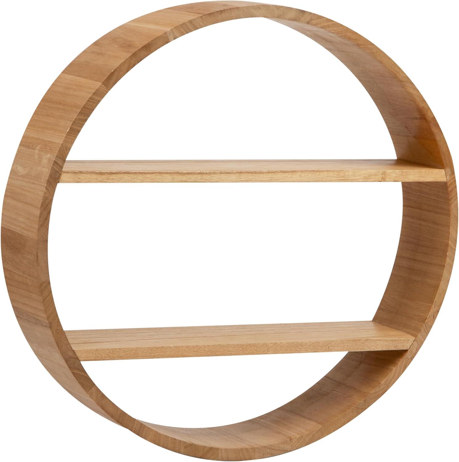 imageMind Reader Circular Floating Shelves Wall Decor Accent Shelf Office Bathroom Bamboo 18 L x 4 W x 18 H BrownBrown