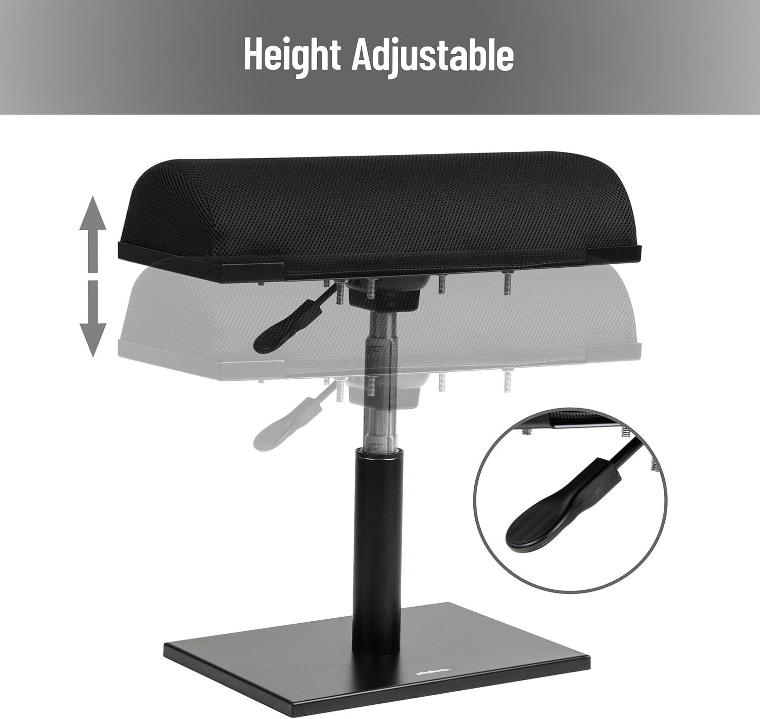 imageMind Reader Foot Rest Under Desk Ergonomic Hydraulic Height Adjustable Ottoman Office Foam 1675 L x 75 W x 375 H BlackHeight Adjustable Footrest