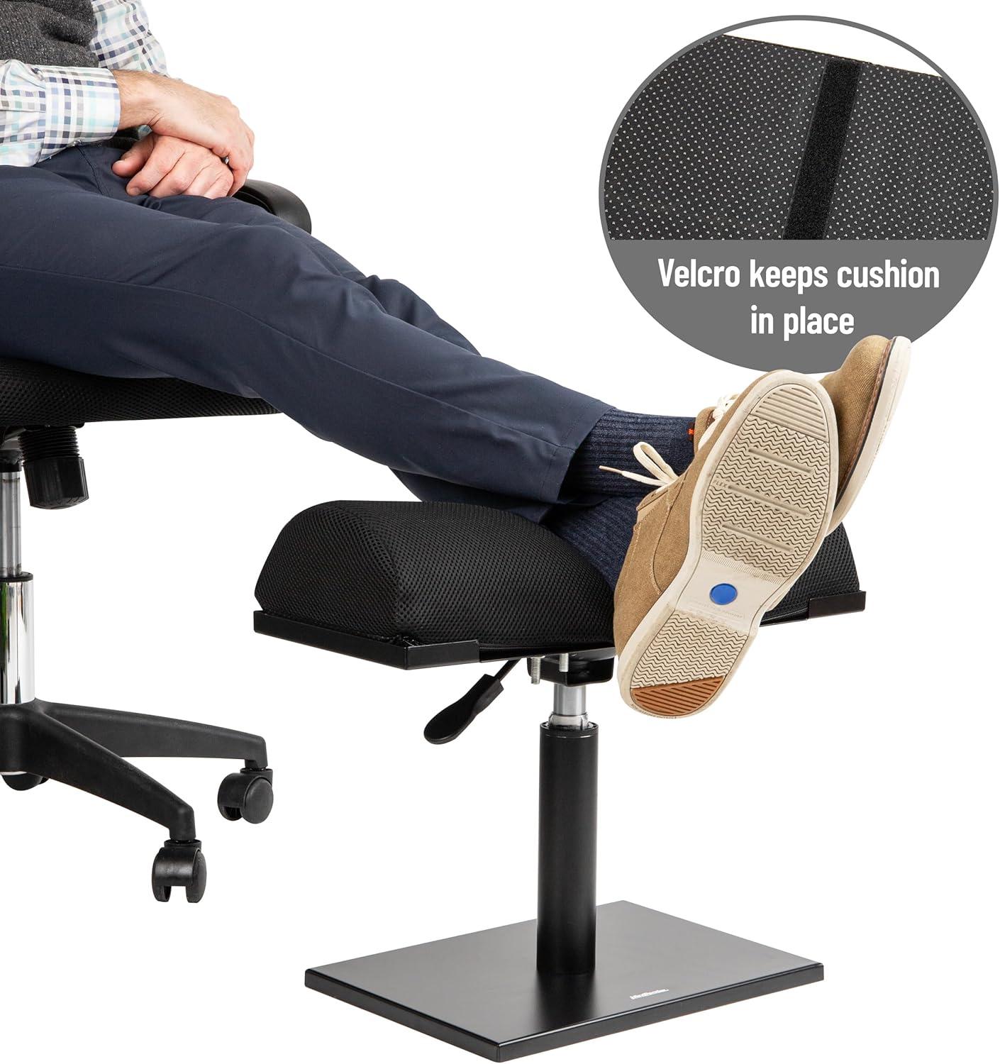 imageMind Reader Foot Rest Under Desk Ergonomic Hydraulic Height Adjustable Ottoman Office Foam 1675 L x 75 W x 375 H BlackHeight Adjustable Footrest