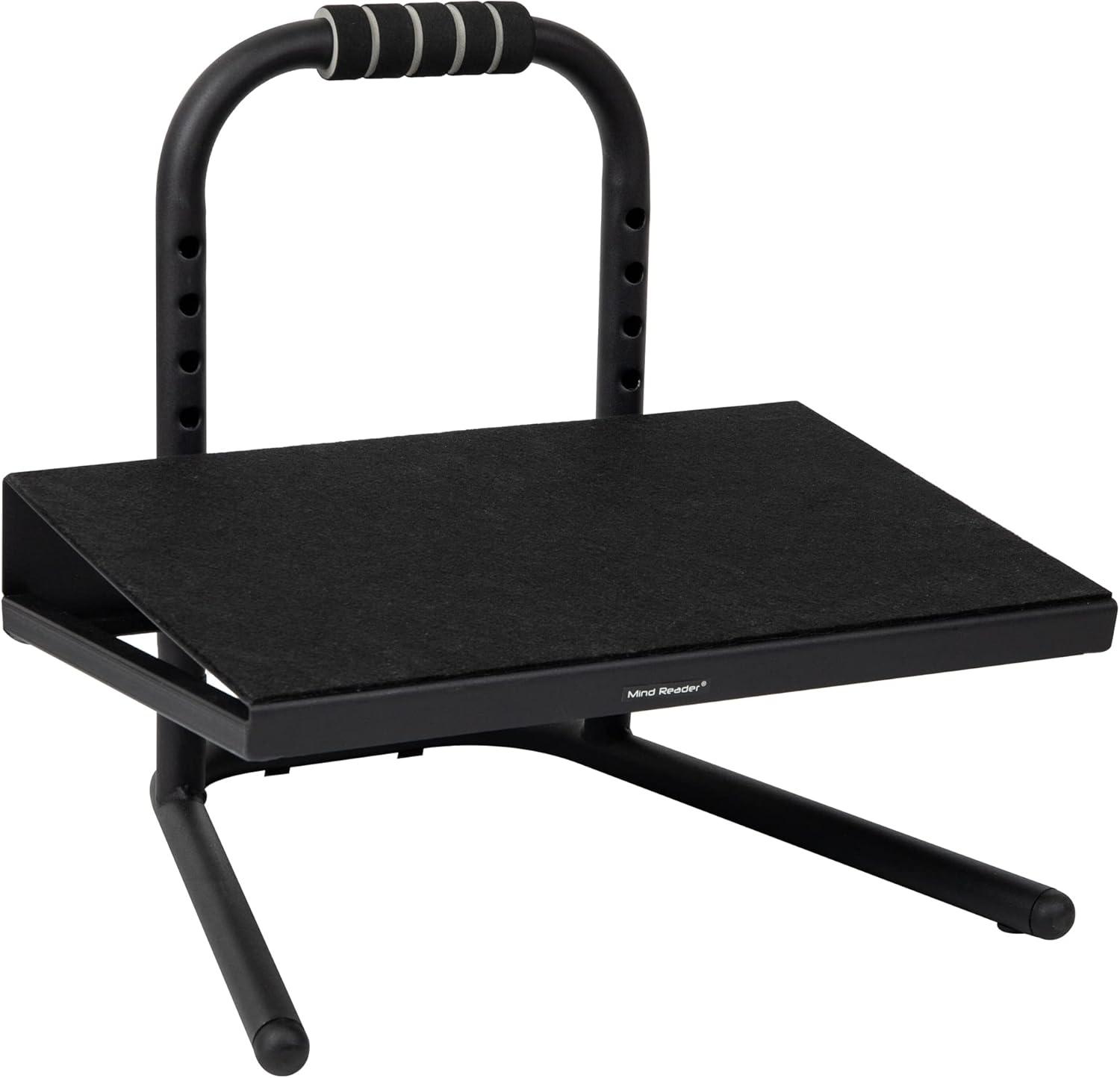 imageMind Reader Foot Rest Under Desk Ergonomic Hydraulic Height Adjustable Ottoman Office Foam 1675 L x 75 W x 375 H BlackMetal Foot Rest