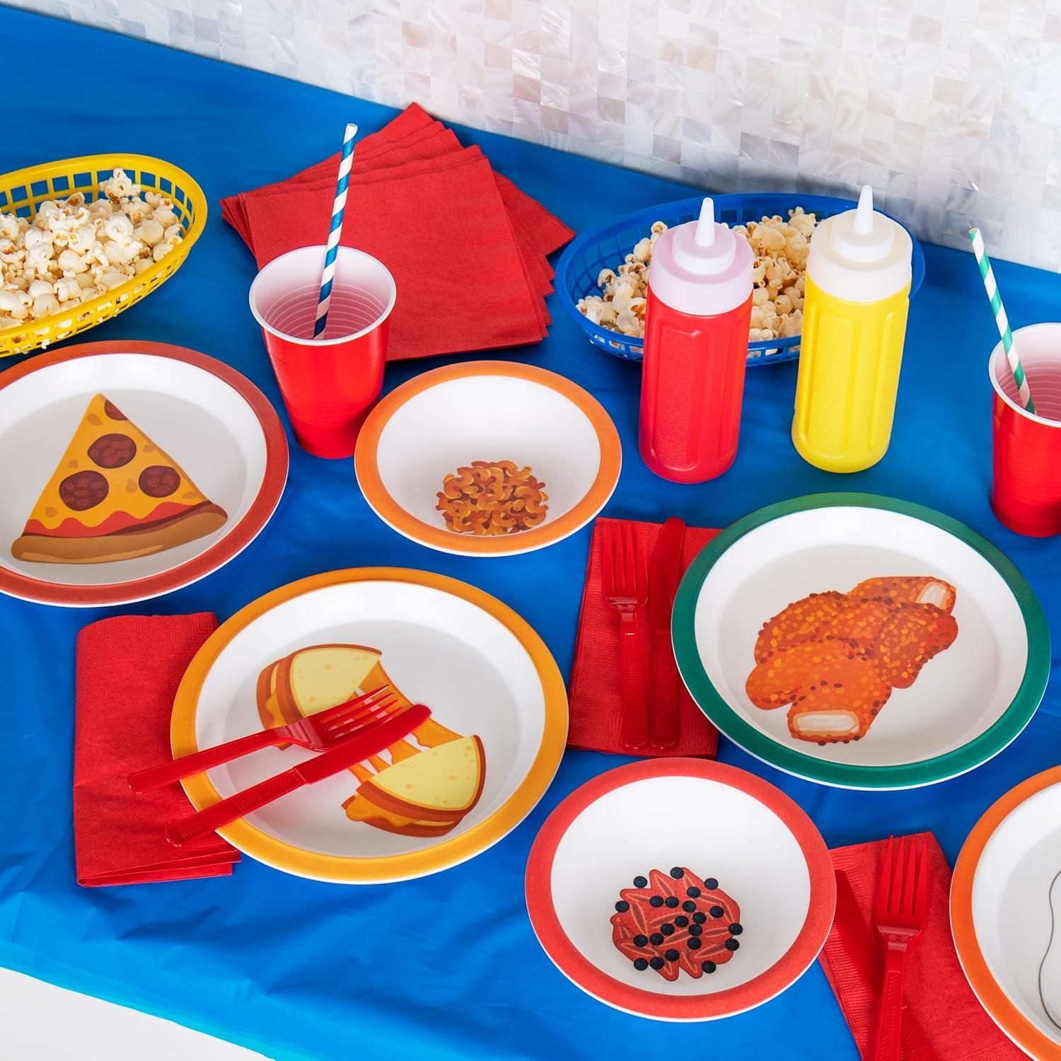 imageMind Reader Kids Plate and Bowl Set Toddler Plates Cereal and Soup Bowl Melamine 825L x 825W 1H 8 pcs Multicolor