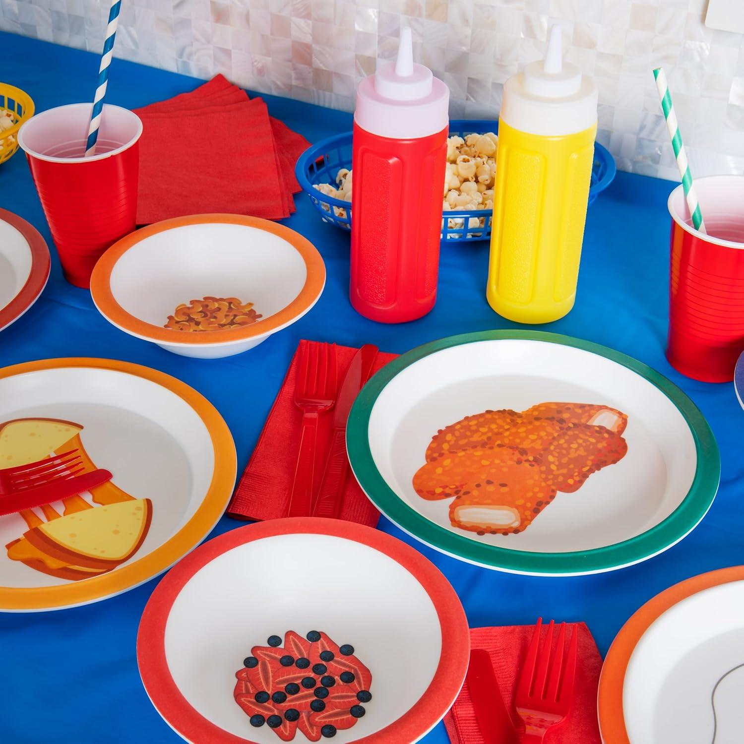 imageMind Reader Kids Plate and Bowl Set Toddler Plates Cereal and Soup Bowl Melamine 825L x 825W 1H 8 pcs Multicolor