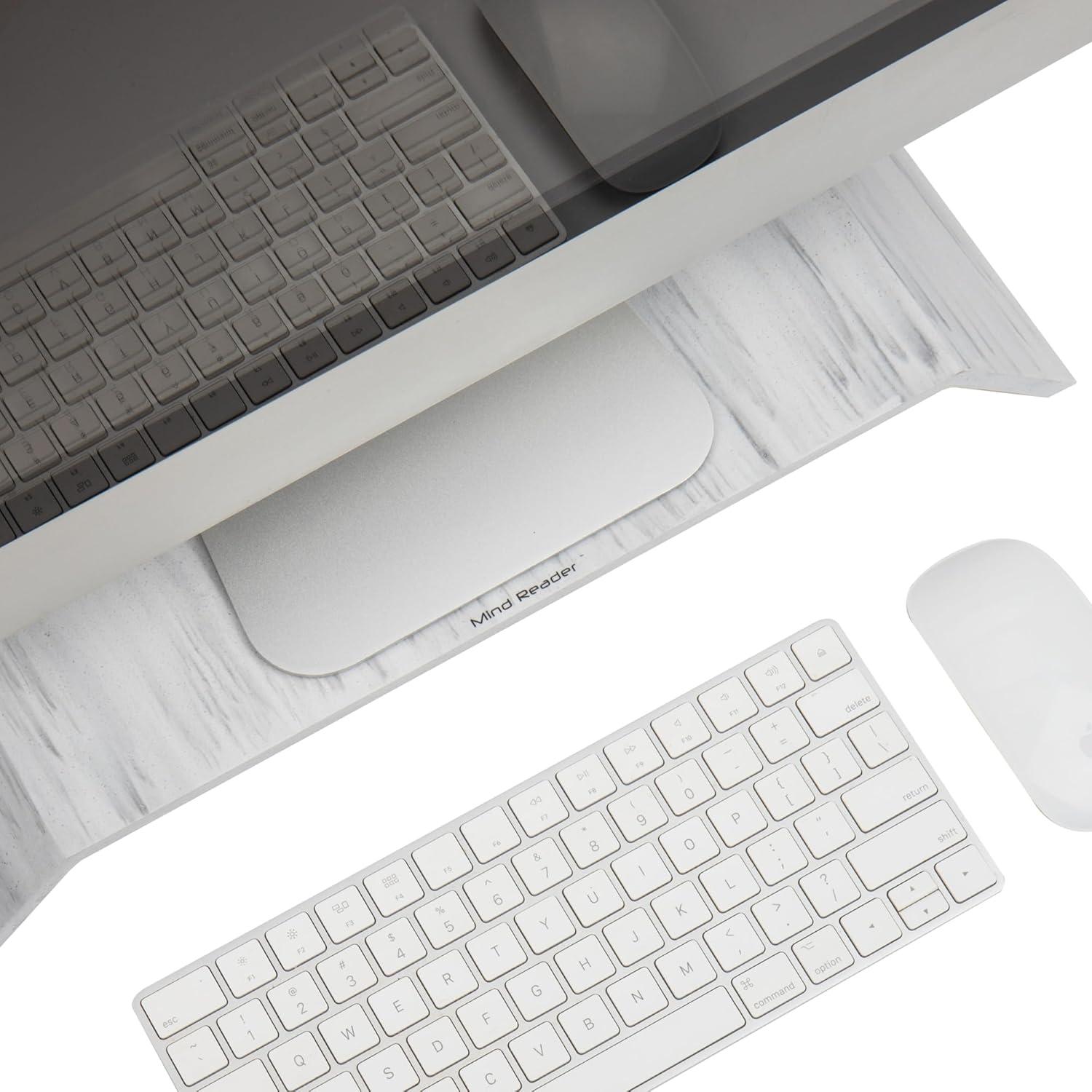 imageMind Reader Monitor Stand Contemporary Desktop Organizer Laptop Riser Office Resin 1825 L x 9 W x 3 H White