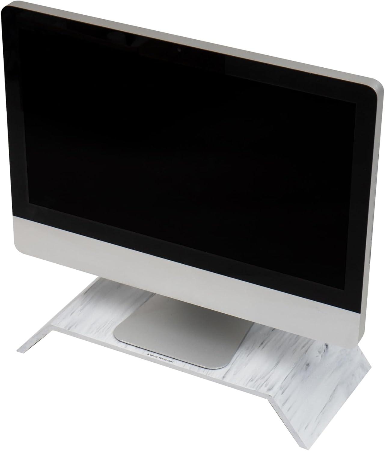 imageMind Reader Monitor Stand Contemporary Desktop Organizer Laptop Riser Office Resin 1825 L x 9 W x 3 H White