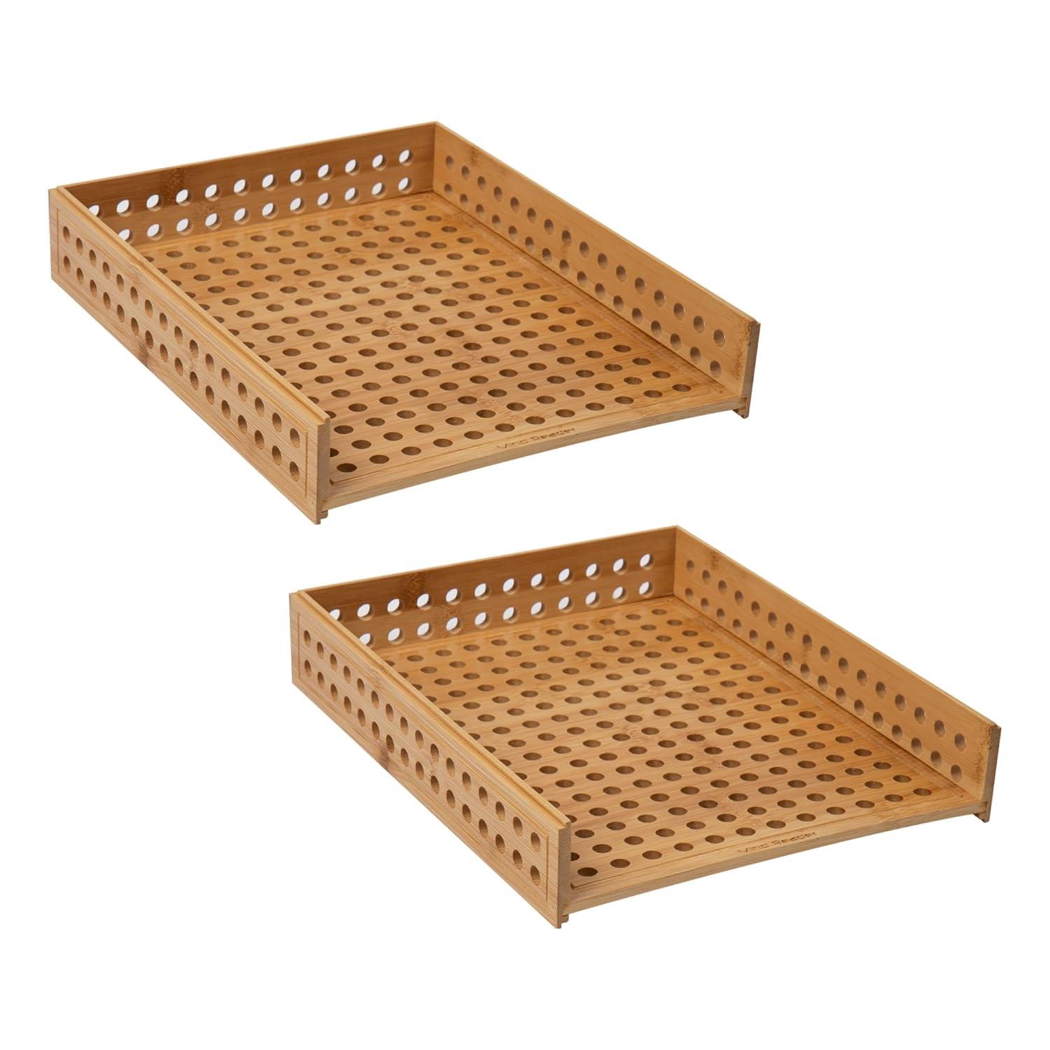imageMind Reader Paper Tray Set of 2 Desktop Organizer Storage Office Rayon from Bamboo 10 L x 125 W x 225 H Brown