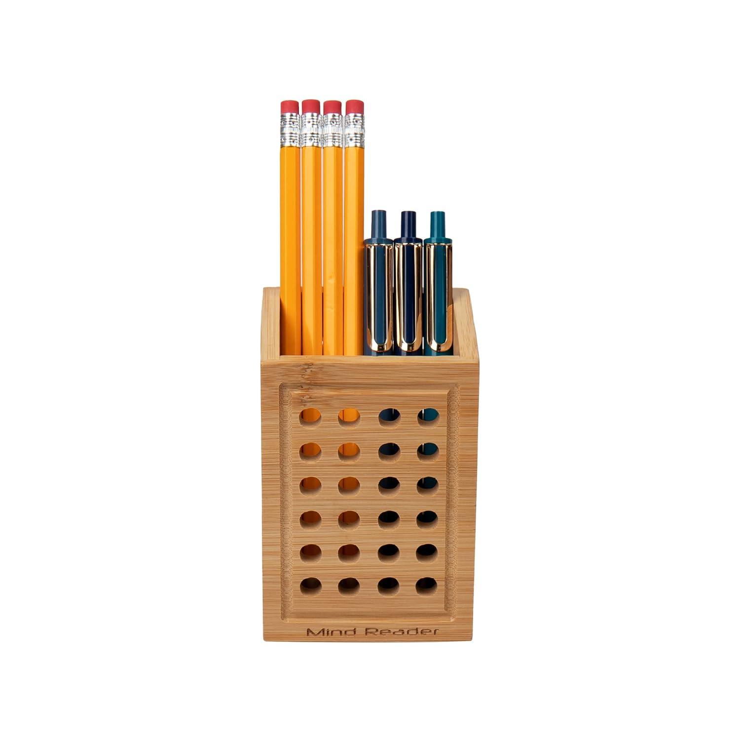 imageMind Reader Paper Tray and Pen Cup Set 2 Pcs Desktop Organizer Office Rayon from Bamboo 10 L x 125 W x 225 H Brown