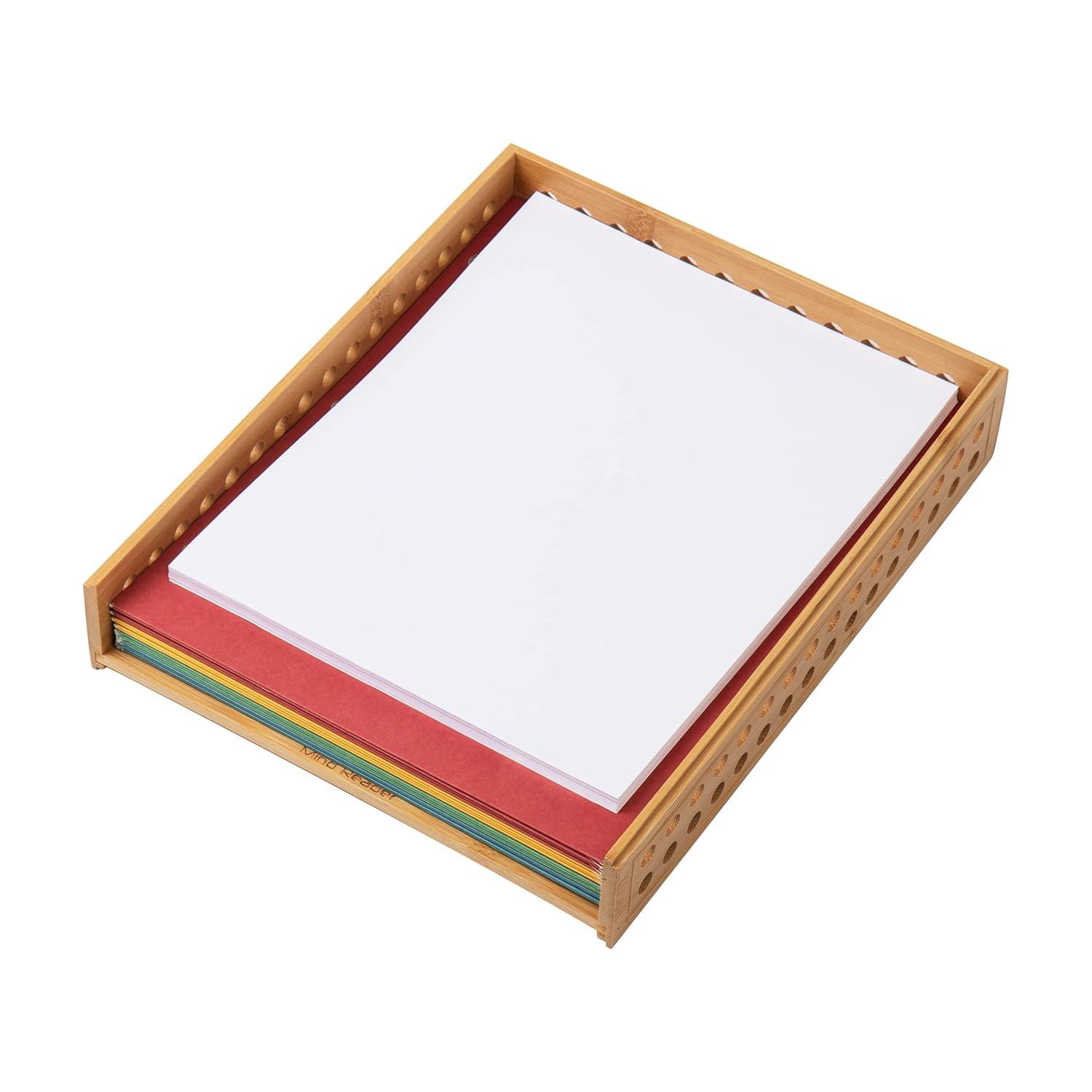 imageMind Reader Paper Tray and Pen Cup Set 2 Pcs Desktop Organizer Office Rayon from Bamboo 10 L x 125 W x 225 H Brown