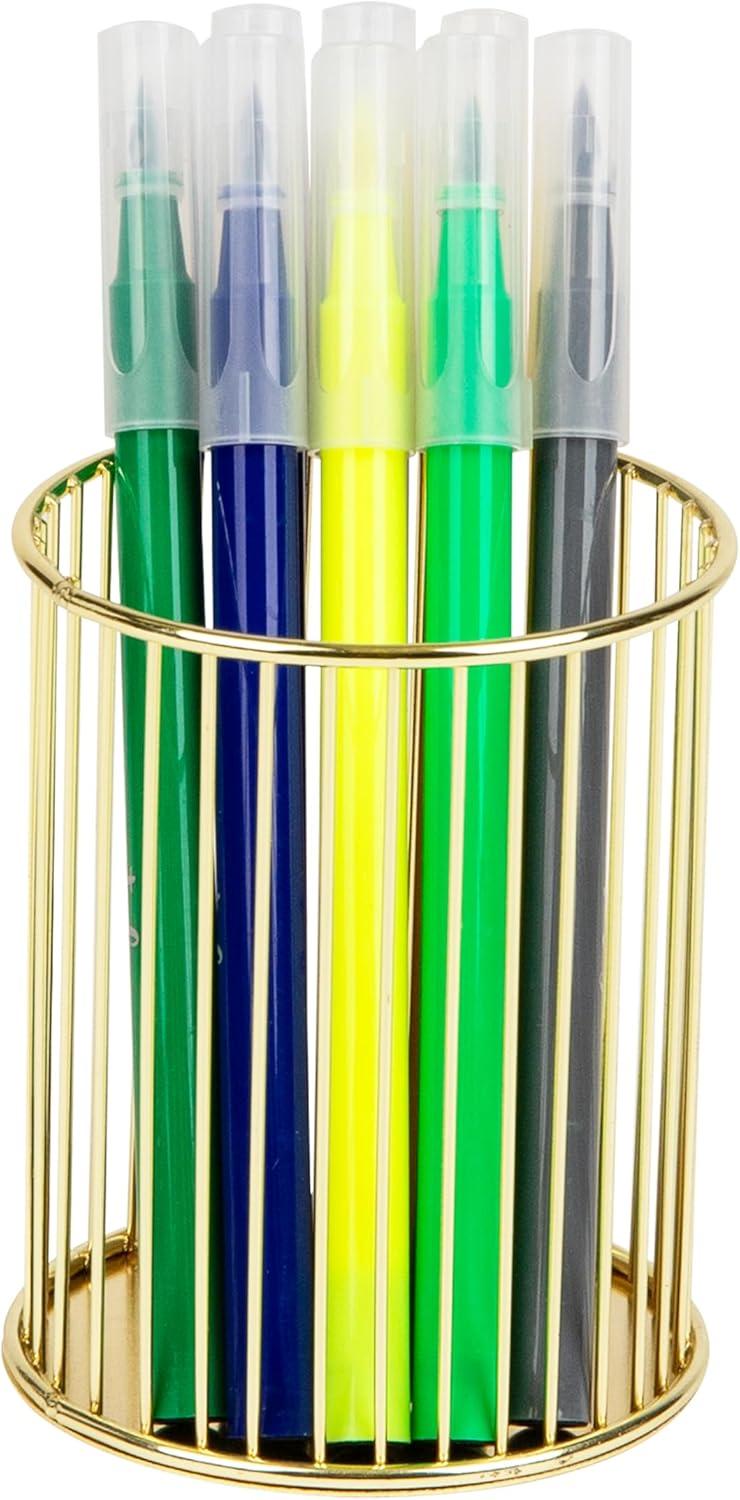imageMind Reader Pen and Accessories Holder Desktop Organizer Office Metal Mesh 35L x 35W x 375H Set of 3 WhiteGold