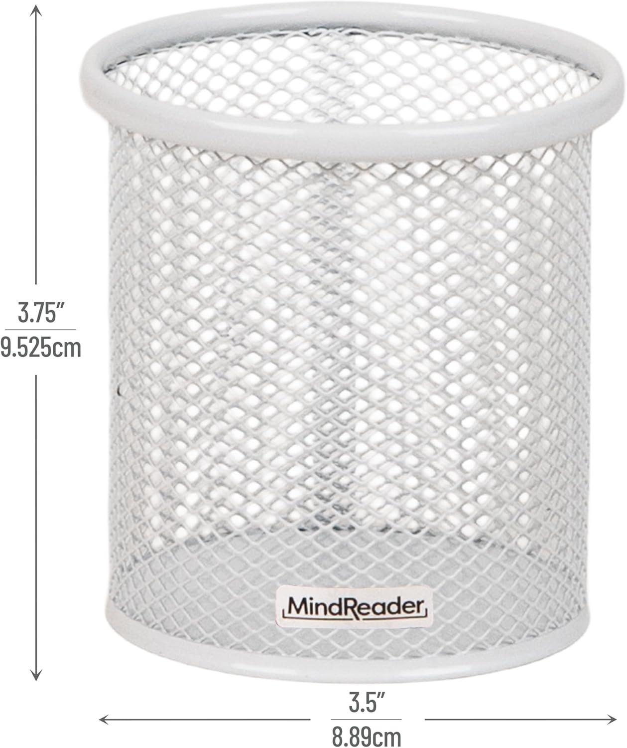 imageMind Reader Pen and Accessories Holder Desktop Organizer Office Metal Mesh 35L x 35W x 375H Set of 3 WhiteWhite